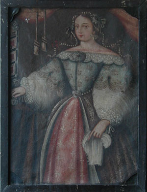 Portrait of a Peruvian Noblewoman before restoration