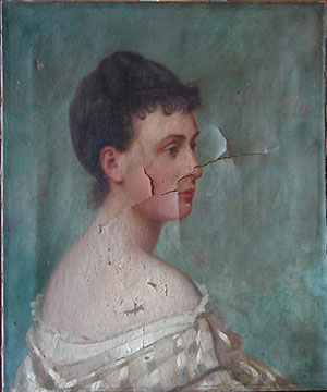 Portrait of a Woman before restoration